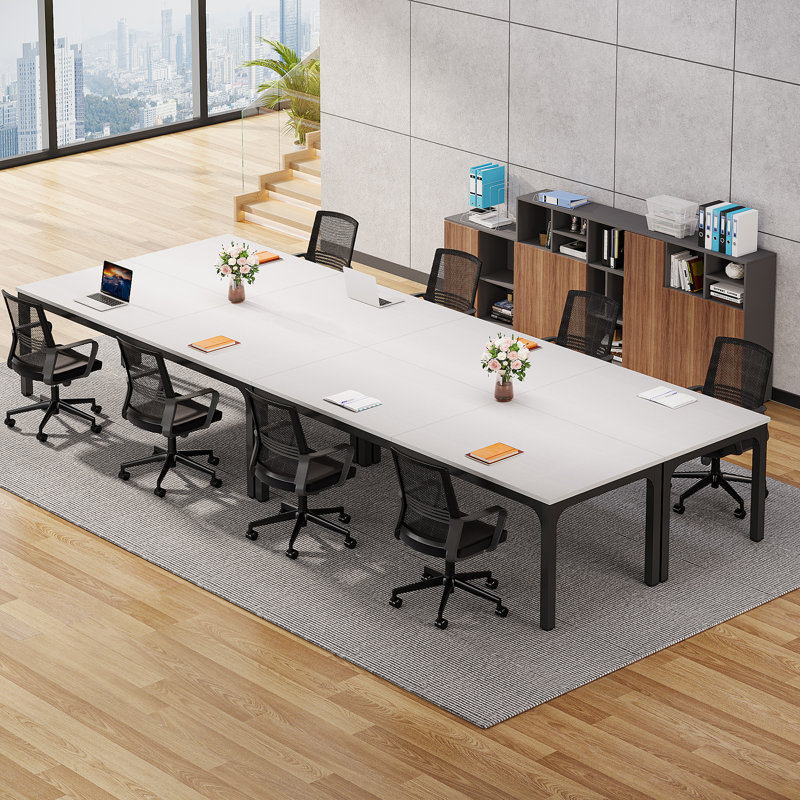 Table de réunion Devereau, Blanc/Noir