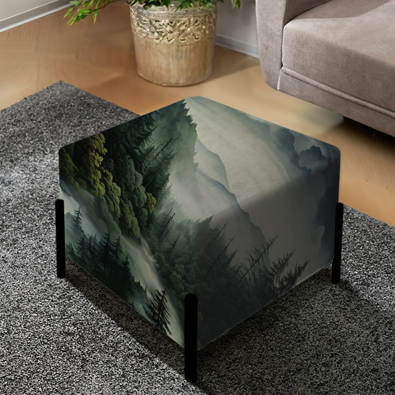 Misty Forest Moody Patterns - Repose-pieds carré abstrait