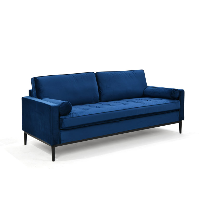 Birchanger 3 Seater Velvet Sofa, Blue