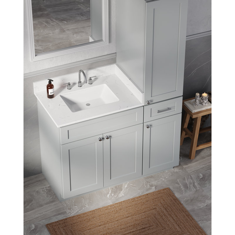 Meuble-lavabo simple 45 po Disar, Gris