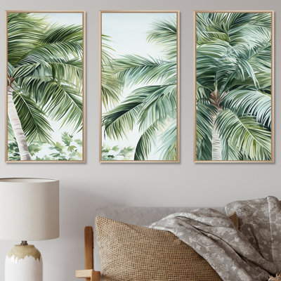 Palms Palm Trees On The Beach III - Palms & Palm Trees Wall Art Print Set