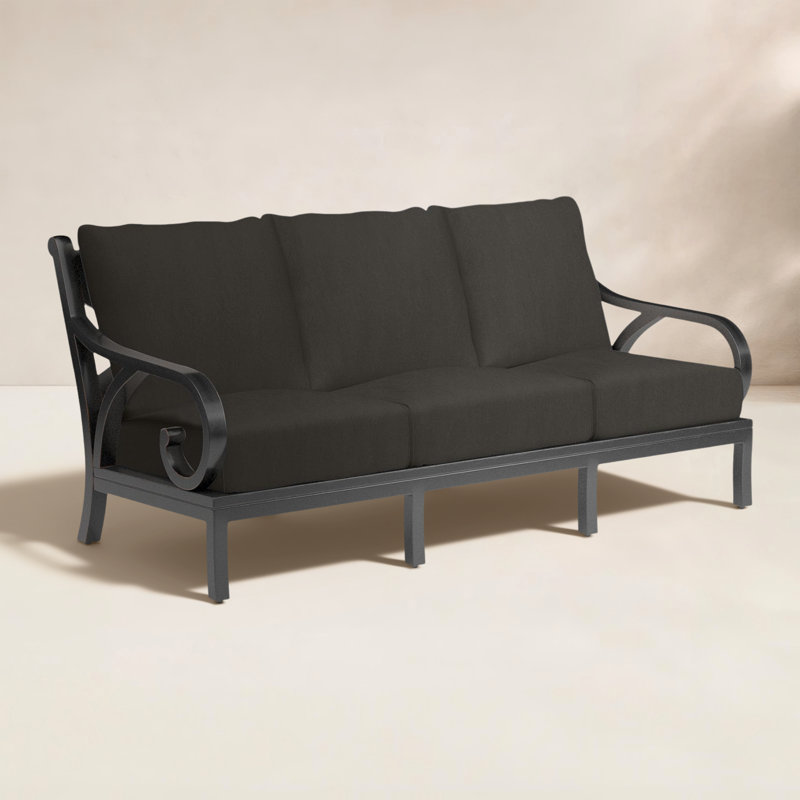 Monterey 81" Wide Outdoor Patio Sofa with Sunbrella® Cushions, Spectrum Carbon Sunbrella® Plainweave
