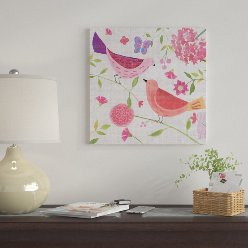 «Damask Floral and Bird IV», reproduction sur toile, H 37 po x l 37 po x P 1,5 po