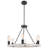 25" Rustic Farmhouse Wagon Wheel Chandelier, Round Kitchen Island Light, Textured Black Accents-346634934-384363750