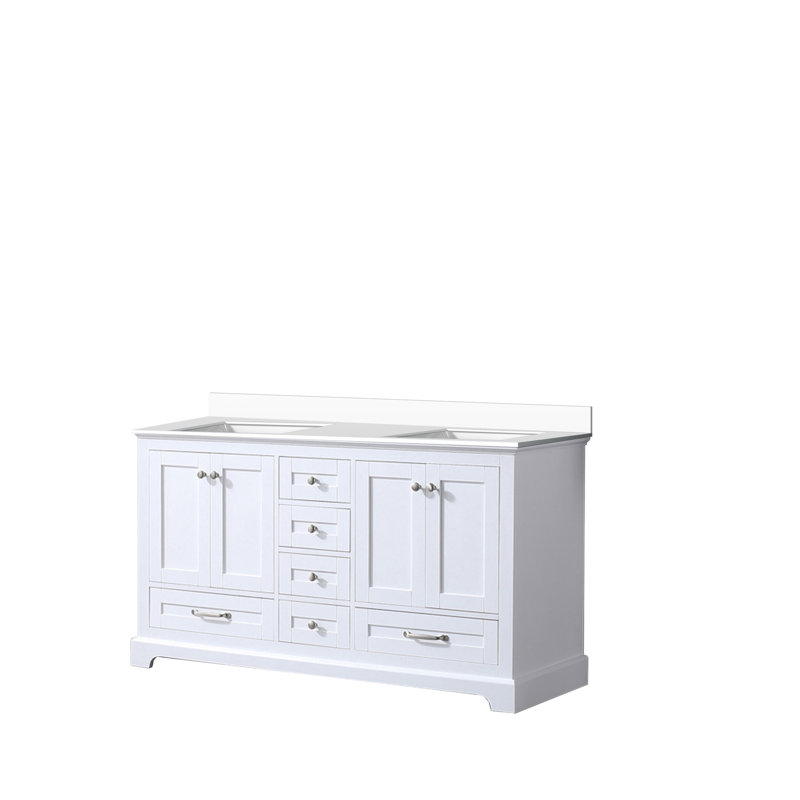 Meuble-lavabo double avec plateau en marbre de culture