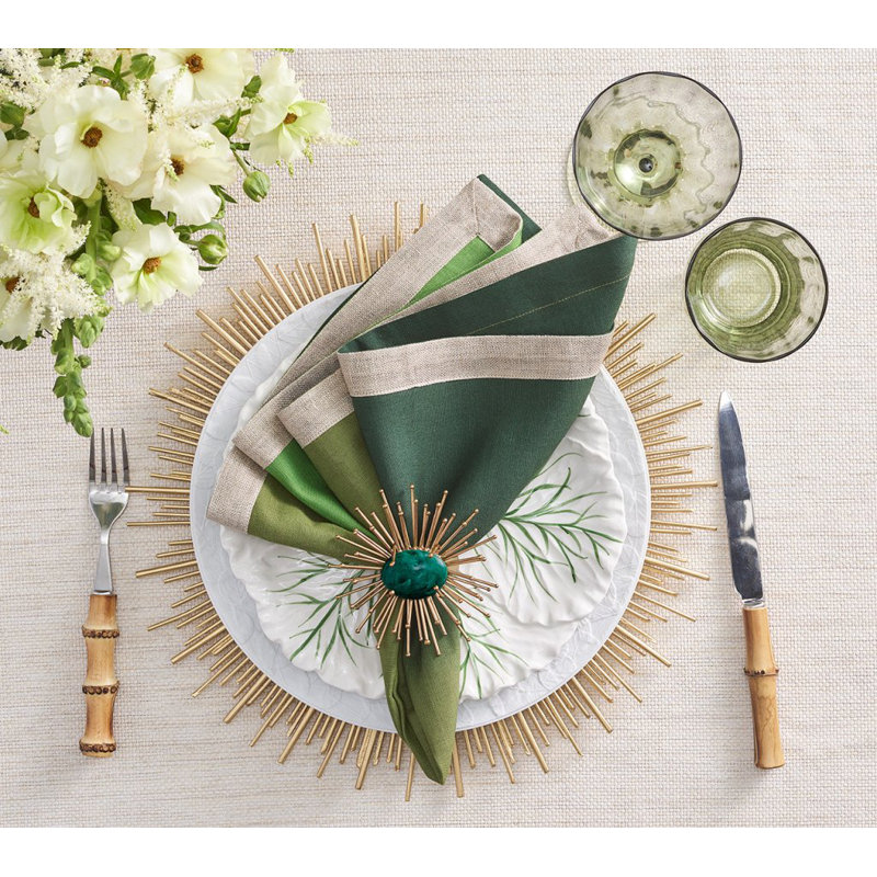 Dip Dye Linen Napkin, Olive/Green