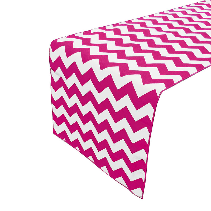 Chevron Print Table Runner, Fuchsia, 12" W x 108" L