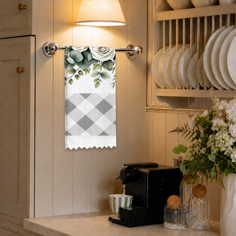  Linges de cuisine en microfibre, linges à vaisselle réutilisables absorbants, décoratifs résistants à la décoloration, 16 po x 24 po, panier de vichy jaune