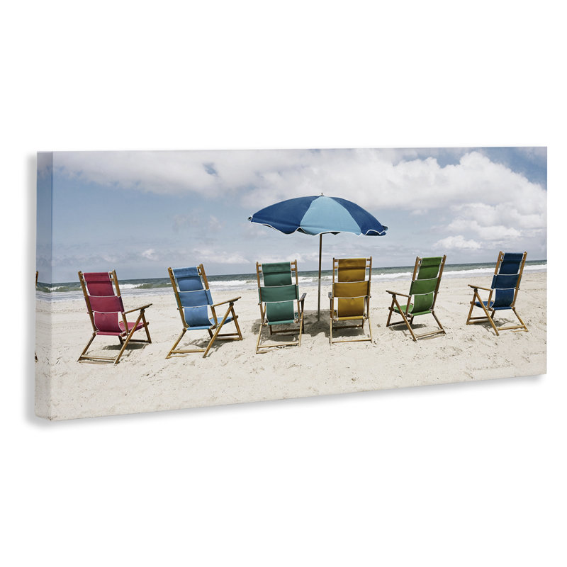 Toile de chaises de plage colorées, design par Natalie Carpentieri, H 20 po x l 48 po