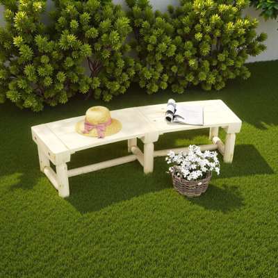 Banc de jardin en bois, banc d'arbre extérieur rond en demi-cercle, banc de parc enveloppant pour cour