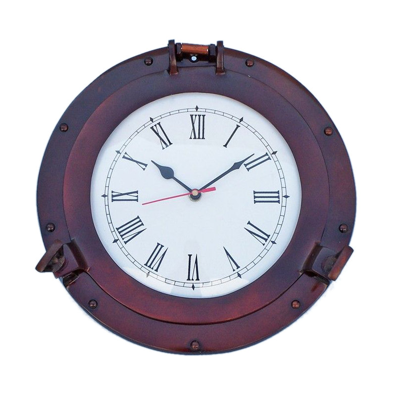 Horloge 12 po hublot, Cuivre antique