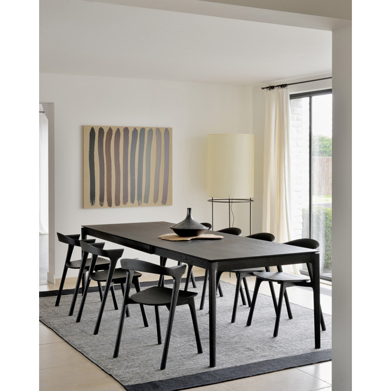 Bok Solid Wood Dining Table, 30"H x 110.2"L x 39.5"W, Black