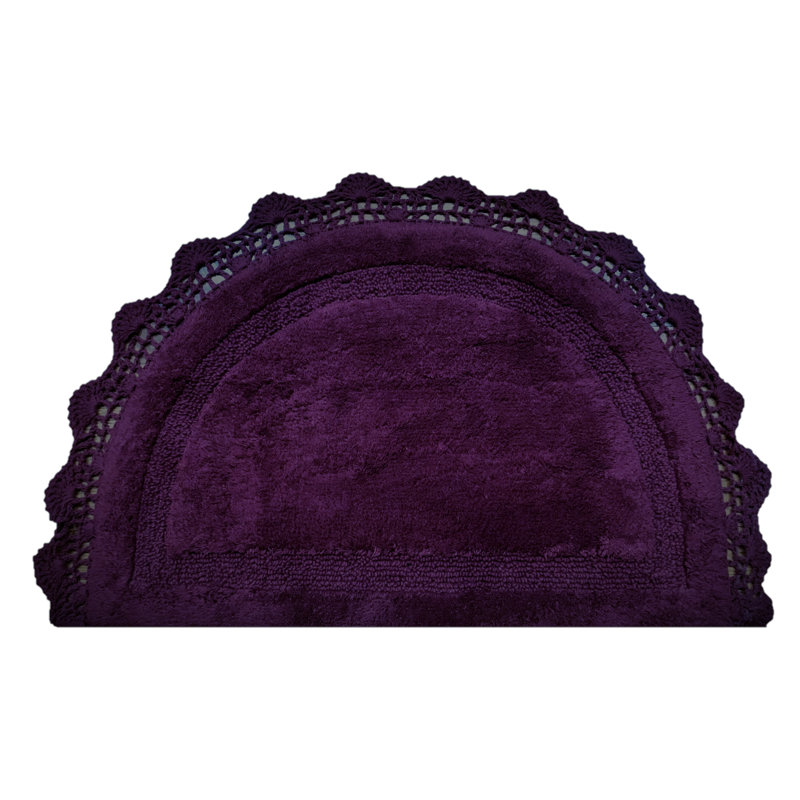 Tapis pour salle de bain 100% coton Crochet, Mauve