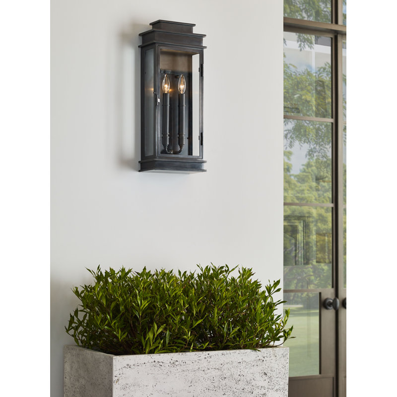 Chapman & Myers Linear Lantern Tall, Antique-Burnished Brass