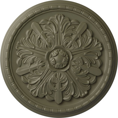 Médaillon de plafond Endurathane Rotherham, DO 18 po x P 3 1/2 po x P 1 1/2 po (convient aux auvents jusqu'à 3 1/2 po), fini or irisé peint à la main