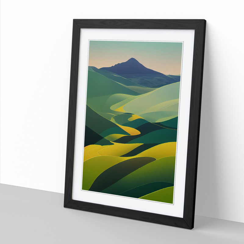 Spring Landscape View Vol.1 - Single Picture Frame Print, 64cm H x 46cm W x 2cm D, Black
