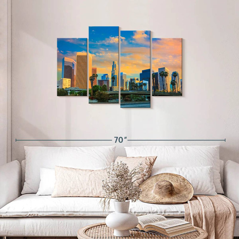Dramatic los angeles skyline Sireci, H 27 po x l 43 po