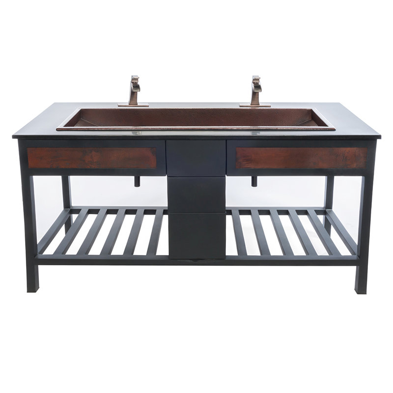 Trough Rectangular Bathroom Sink, Antique