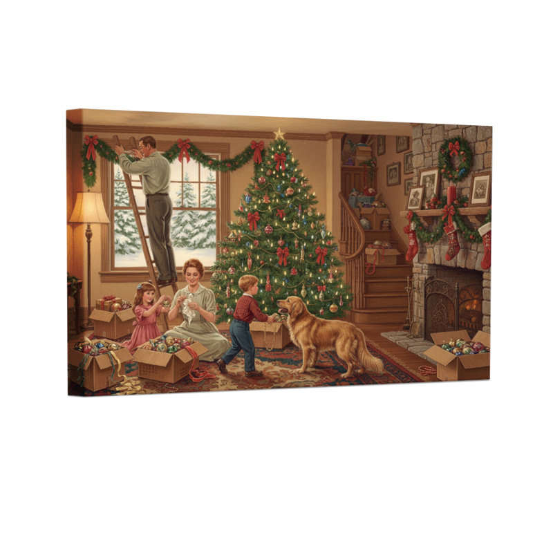Ensemble de 3 reproductions d'art sur toile, ensemble de 3 arbres de Noël, H 24 po x l 36 po