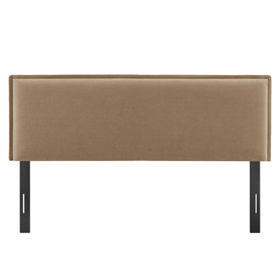 Bentleyville Upholstered Linen Blend Full Size Headboard In Almond