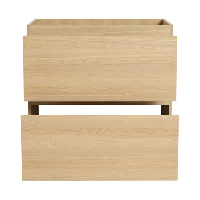 Meuble-lavabo de salle de bain 30 po - Armoire moderne à double tiroir pour salle de bain Armoire autoportante en bois d'ingénierie en chêne, avec lavabo encastré, sur pied, bois d'ingénierie, style exquis