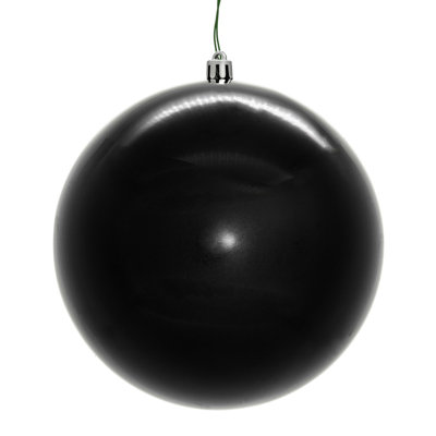  Black Shiny Seamless Ball UV Drilled. Includes 4 ornaments per box.