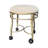 Elegant Silver 12.5" x 12.5" x 19" Rolling Vanity Stool with Plush Upholstered Seat-1637997063