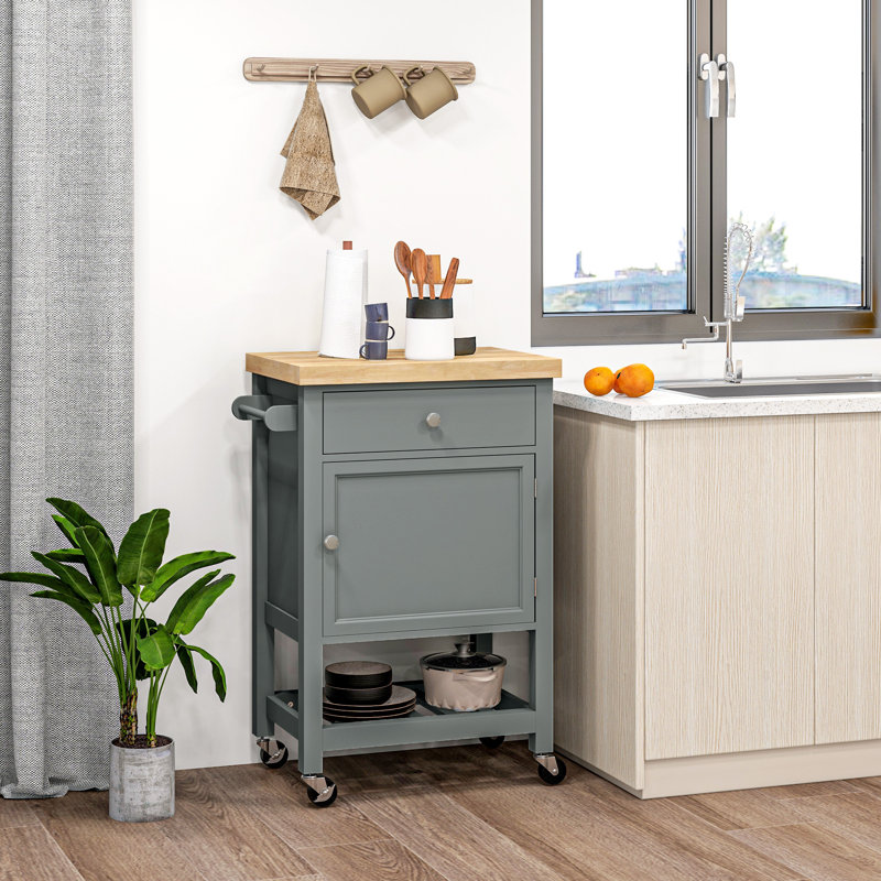 HOMCOM Utility Kitchen Cart, Gray
