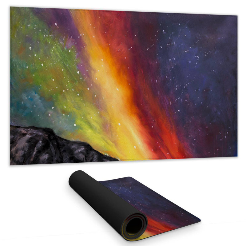 Aurora borealis in the mountain - 14.00"x24.25" Desk mat
