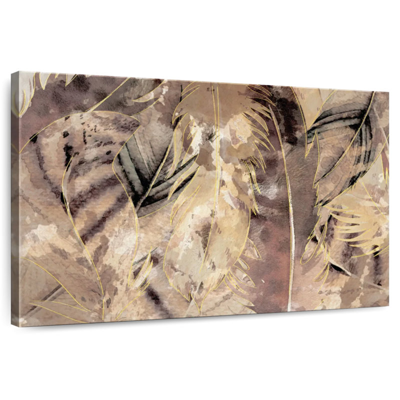 Kerner Brown Feathers Heap, 30" H x 45" W