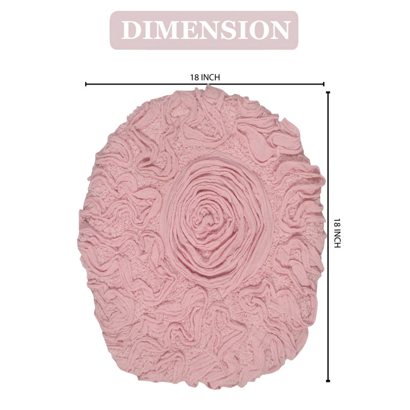 Couvercle de siège de toilette 100% coton en peluche avec ajustement élastique et doux, 18 po x 18 po, Rose