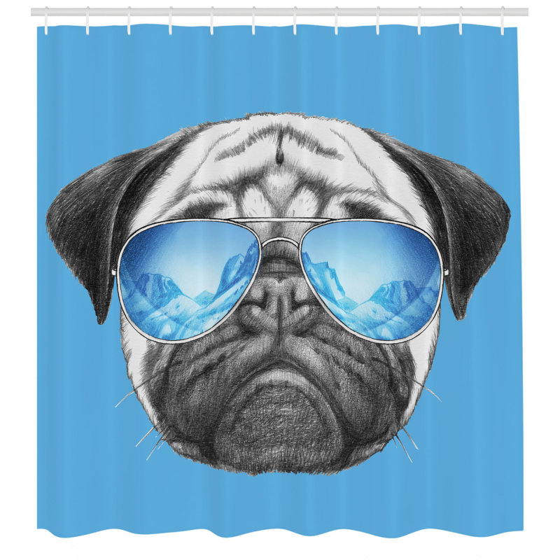 Ensemble de rideau de douche et crochets carlin, H 84 po x l 69 po, Bleu