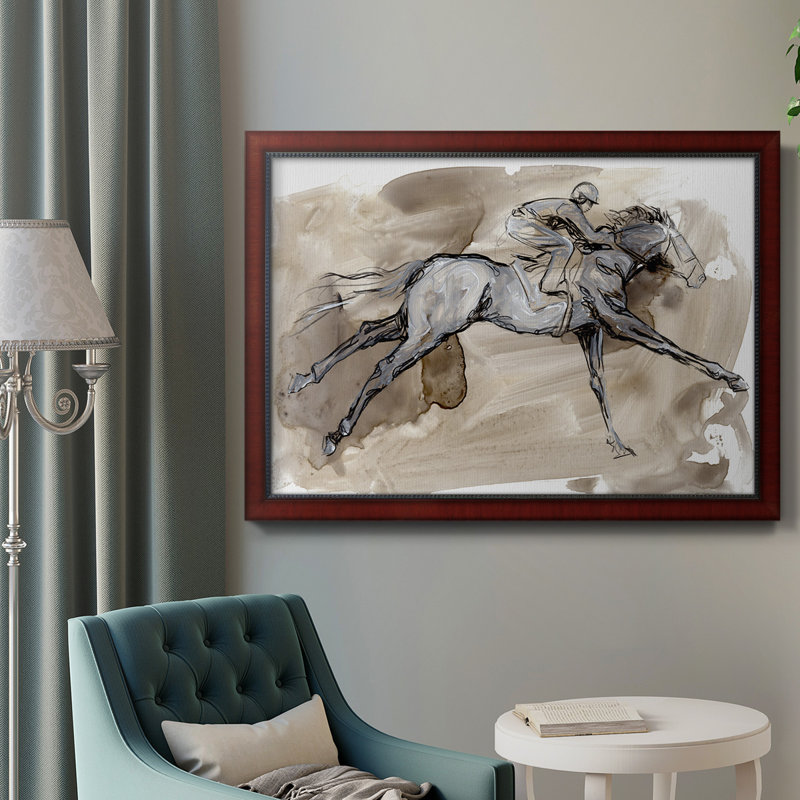 " Off To The Races I " Painting Print, 16" H x 20" W x 2.5" D