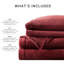 Ensemble de 4 draps pleine grandeur de couleur bourgogne - 100% ultra doux et confortable