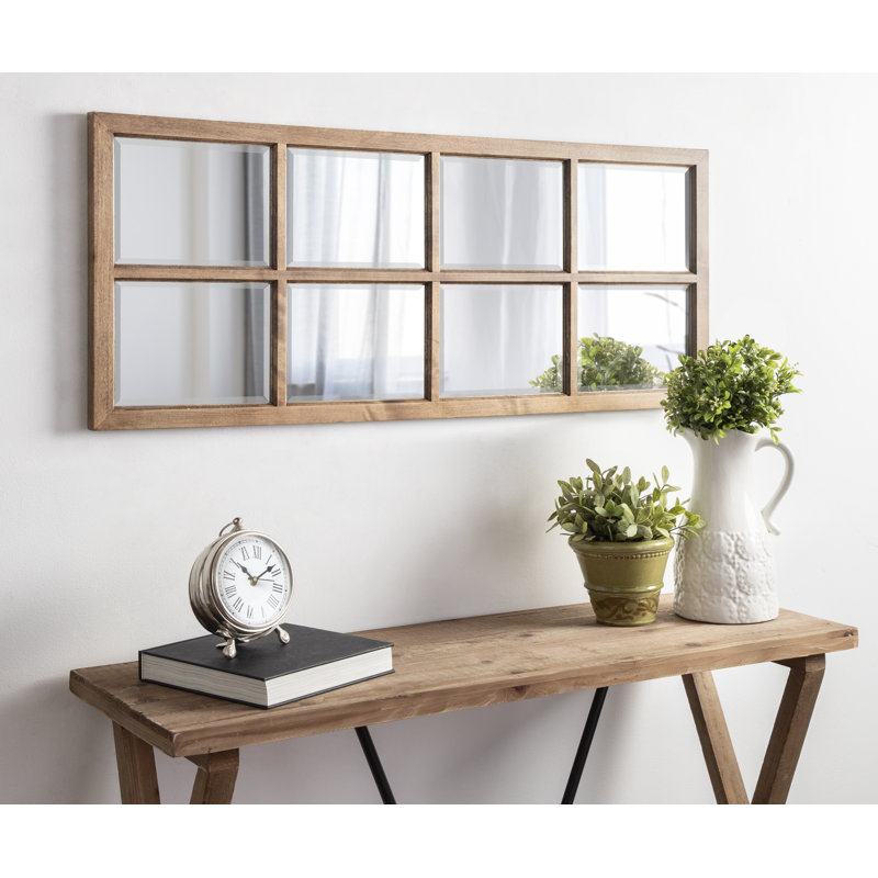 Busby Solid Wood Flat Mirror, Natural, 41.5" x 17.5"