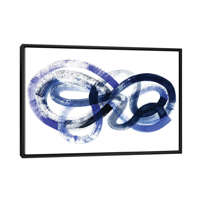 «Blue Kinesis I» par Grace Popp - Estampe numérique sur toile tendue avec châssis, H 18 po x l 26 po x P 1,5 po, Pas de tapis