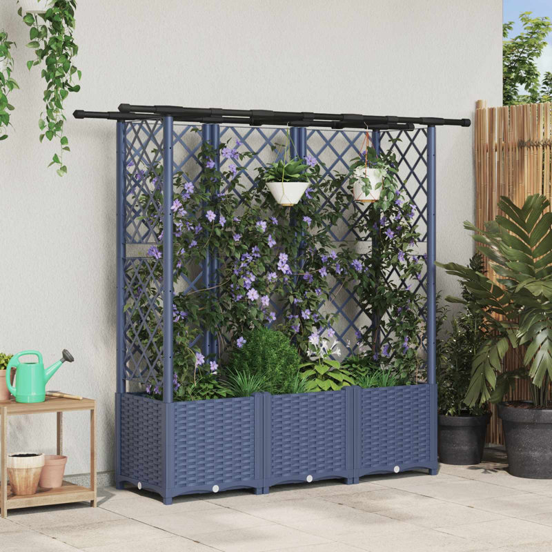 Raised Garden Bed, 138cm H x 163.5cm W x 40cm D, Grey