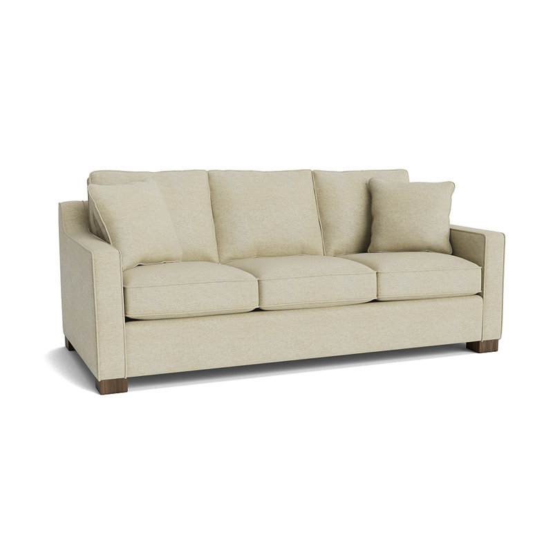 Canapé-lit à accoudoirs carrés de 79 po avec coussins réversibles Aceyon, Sandstone Jango, Noyer