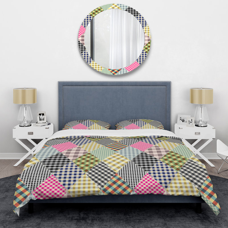 Multicolor Imitation Patchwork - Abstract Duvet Cover Set - Microfiber Polyester, Twin Duvet Cover + 1 Standard Sham