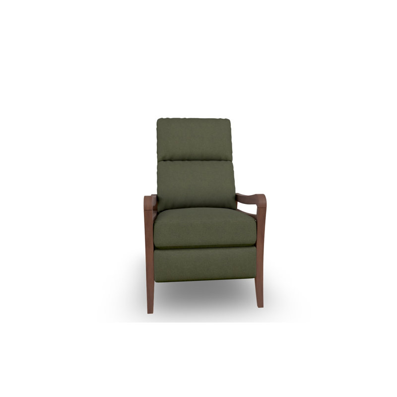Modern High Leg Recliner, Dark Walnut, Loden