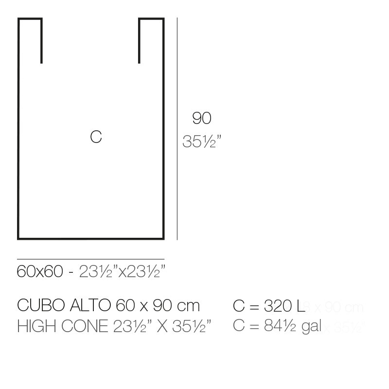Cubo Resin Pot Planter, Black, 35.5" H x 23.5" W x 23.5" D