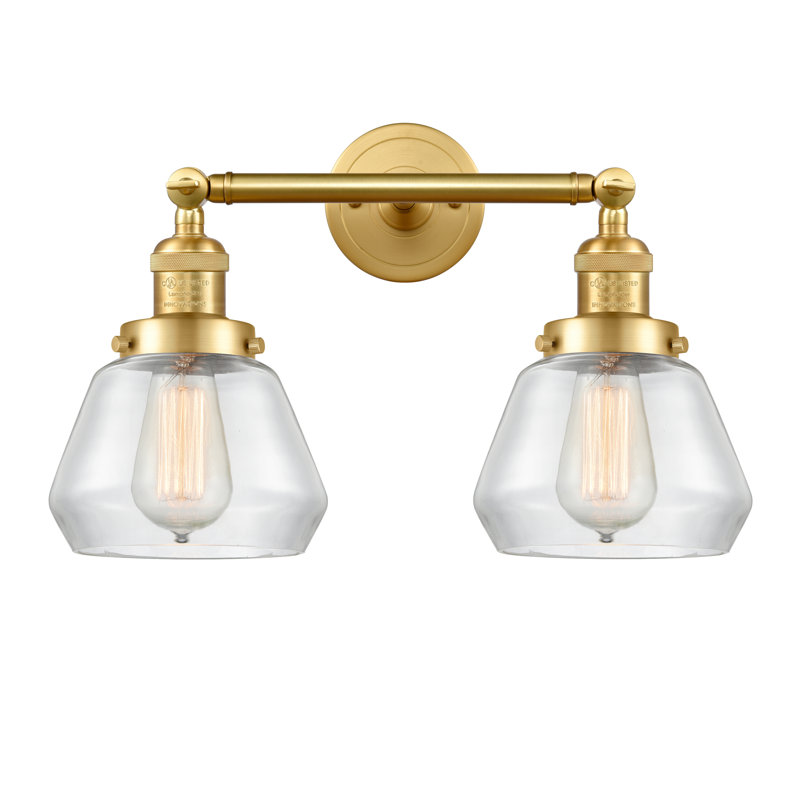 Éclairage pour salle de bain à intensité variable 2 lumières Chill, Ampoule DEL 6 watts Vinage, Transparent, Or satiné