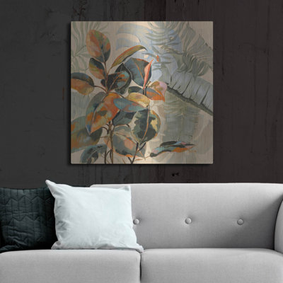 Art mural en métal luxueux «Les Fleurs 4» par Dusza, 36 po x 36 po