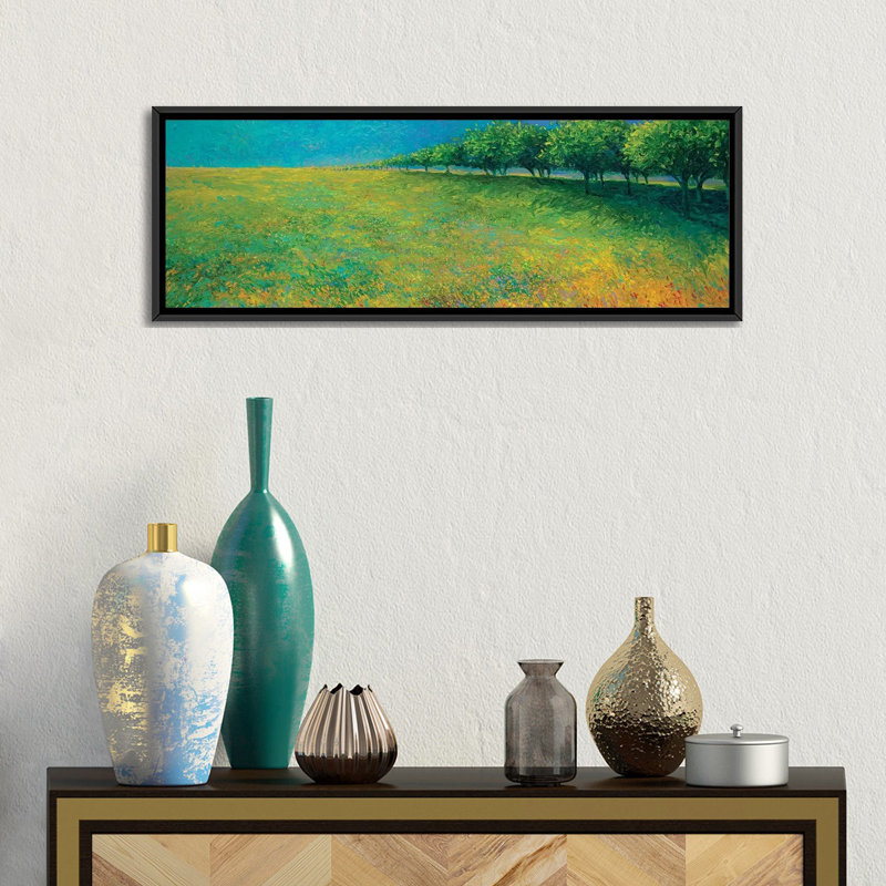 Reproduction d’art sur toile tendue, "iris scott-verge bord", H 12 po x l 36 po x P 1,5 po, Toile avec cadre noir
