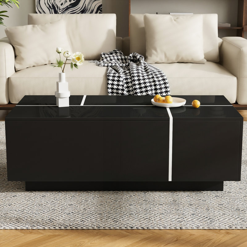 Table basse multifonctionnelle avec finition ultrabrillante
