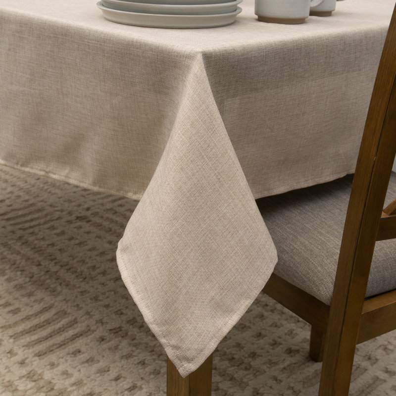 Gracie Oaks Chic & Rustic 70"X 108" Tablecloth In Cashmere, Linen