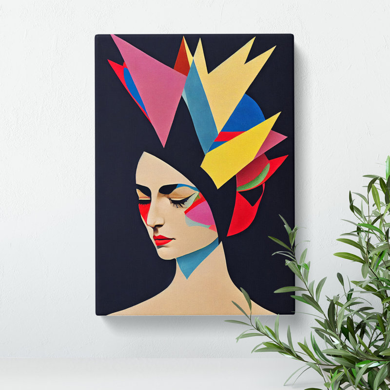 Abstract Face Of A Woman No.5 - Wrapped Canvas Print, 60cm H x 40cm W x 3cm D