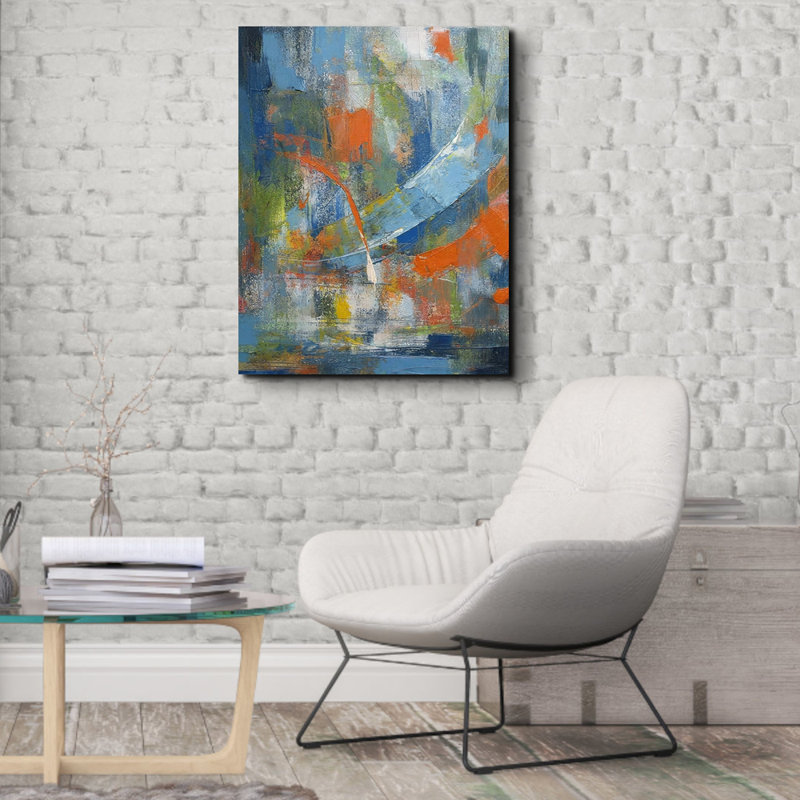 «Abstract 5» par Stephen Chambers, reproduction sur toile tendue, H 24 po x l 20 po x P 1,5 po