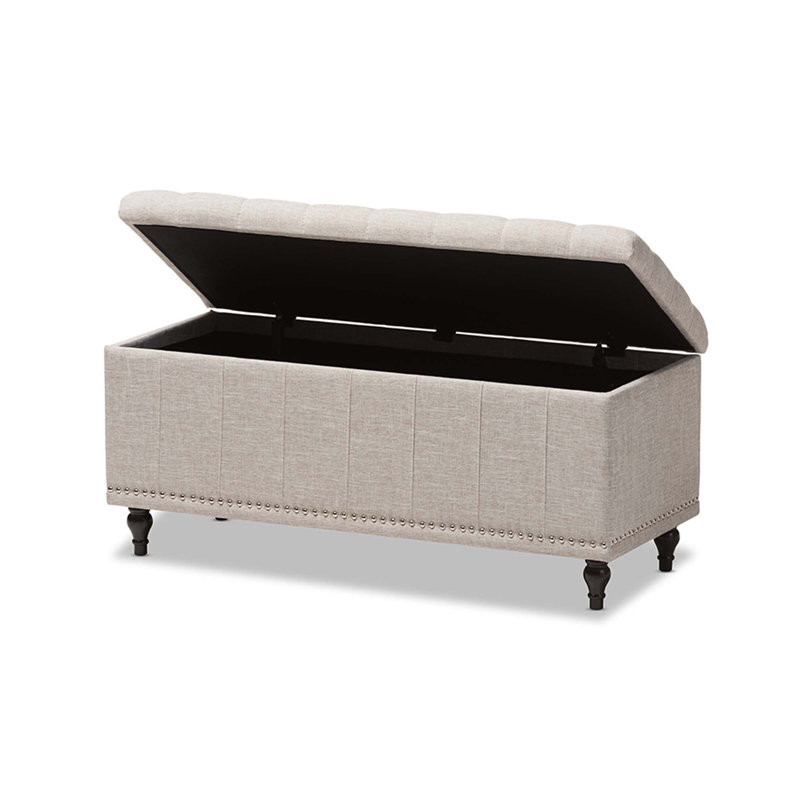 Banc de rangement à couvercle rabattable rembourré
