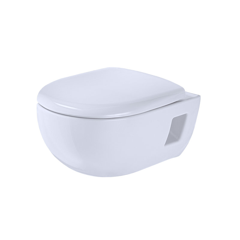 Wall Hung Toilet with button flush and soft close seat